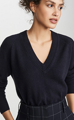Cotton Cashmere Loose knit With V-Neck