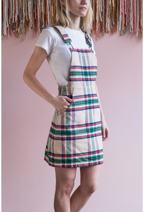 Plaid Overall Skirt