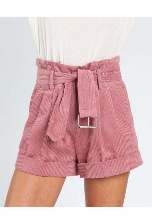 Corduroy Paper Bag Shorts