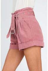 Corduroy Paper Bag Shorts