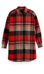 (New) Oversized Shirt in Brushed Cotton w/ Check Pattern