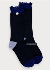 (New)- Color Block Socks With Ruffle Top