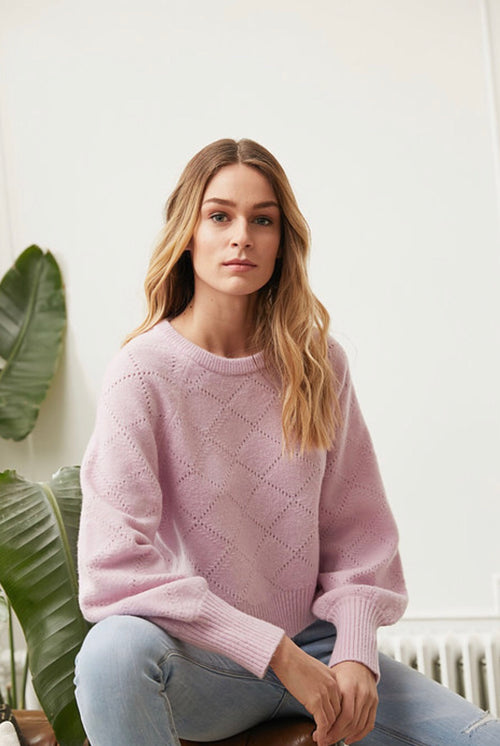 (New) Plush Pink Argyle Sweater