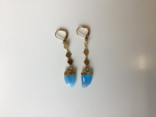 Blue Chacedony Drop Earrings